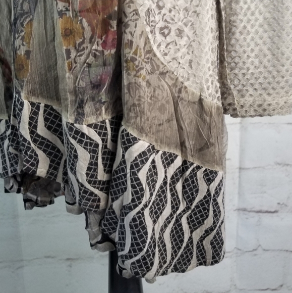 Kamana M Open-Front Multi-Pattern Mesh Blazer Jacket Cardigan - Picture 6 of 8